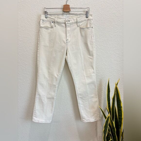 Frame Le High Straight Chalk White Jeans Size 32 - Picture 1 of 4